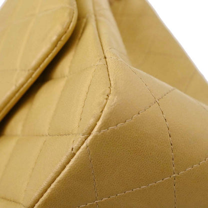 Chanel Beige Lambskin Medium Classic Double Flap Bag