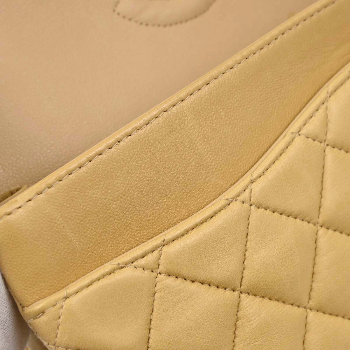 Chanel Beige Lambskin Medium Classic Double Flap Bag