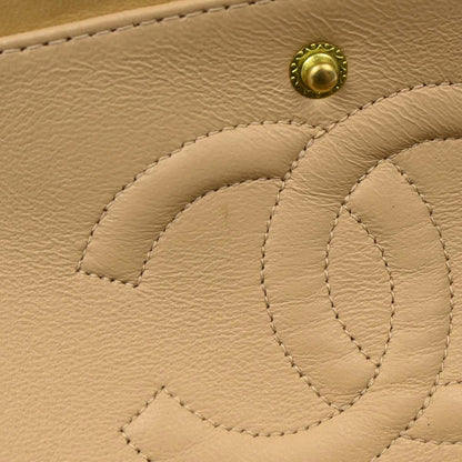 Chanel Beige Lambskin Medium Classic Double Flap Bag