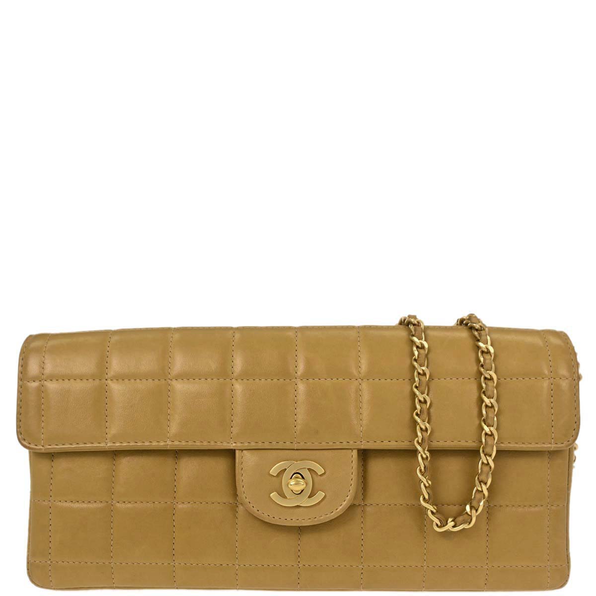 Chanel Beige Lambskin Coco Bar East West Shoulder Bag