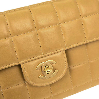 Chanel Beige Lambskin Coco Bar East West Shoulder Bag