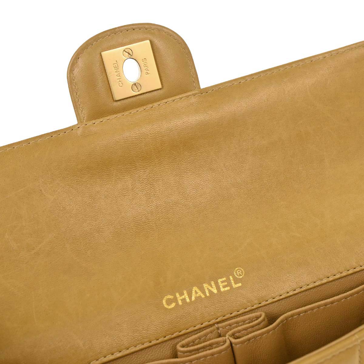 Chanel Beige Lambskin Coco Bar East West Shoulder Bag