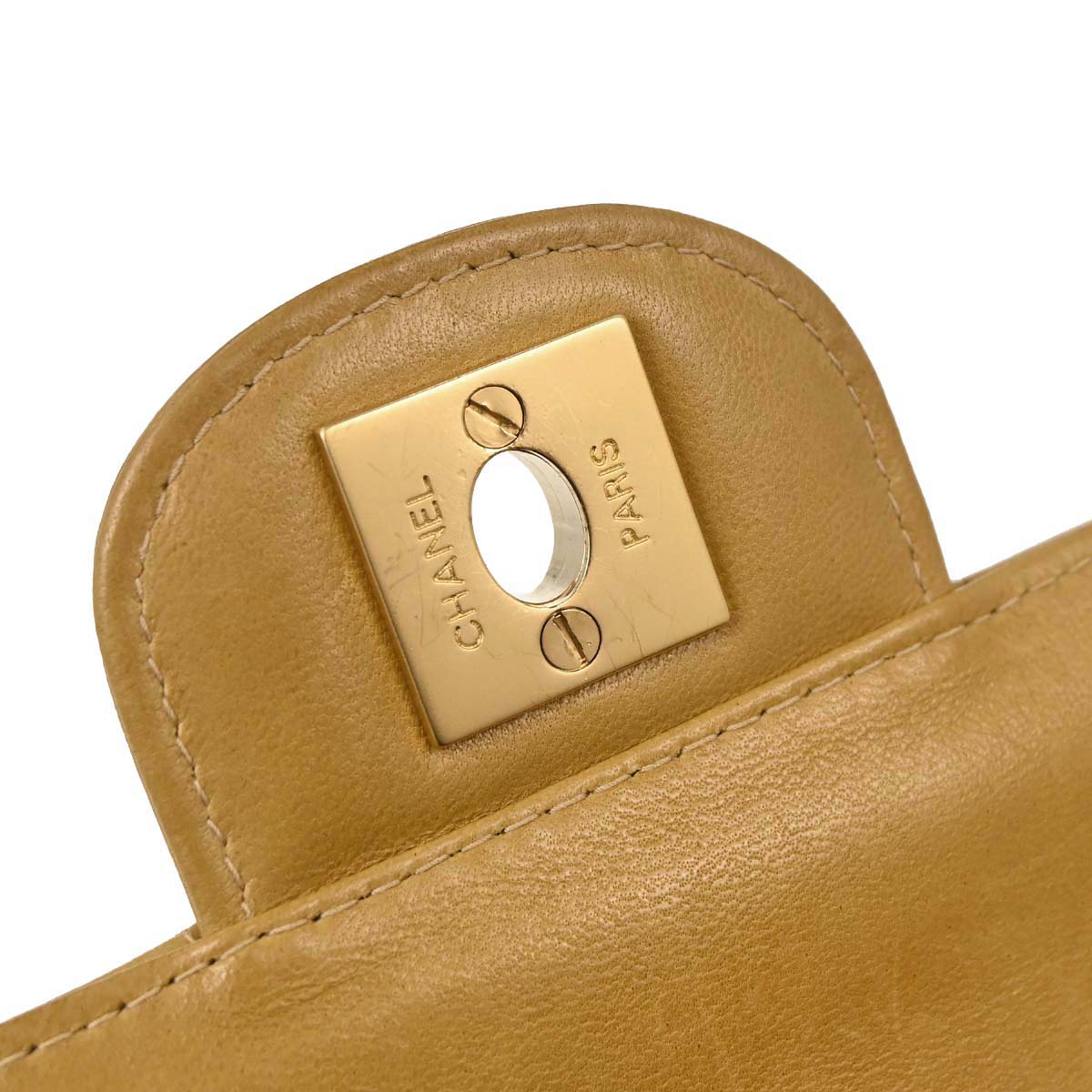 Chanel Beige Lambskin Coco Bar East West Shoulder Bag