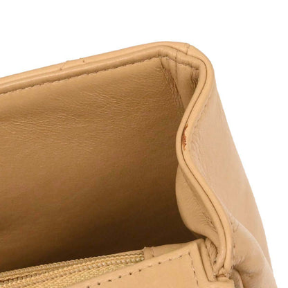 Chanel Beige Lambskin Straight Flap Top Handle Handbag