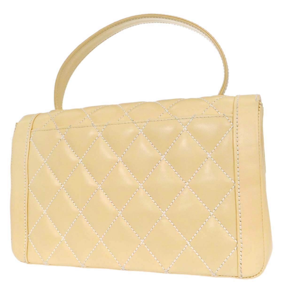 Chanel Beige Calfskin Wild Stitch Handbag