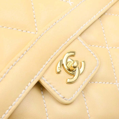 Chanel Beige Calfskin Wild Stitch Handbag