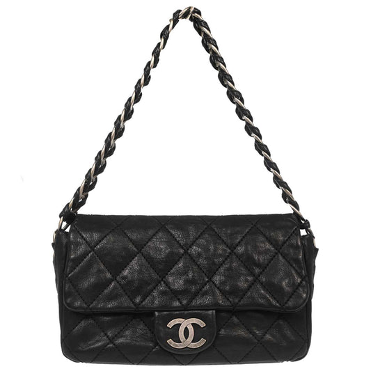 Chanel Black Calfskin Chain Handbag