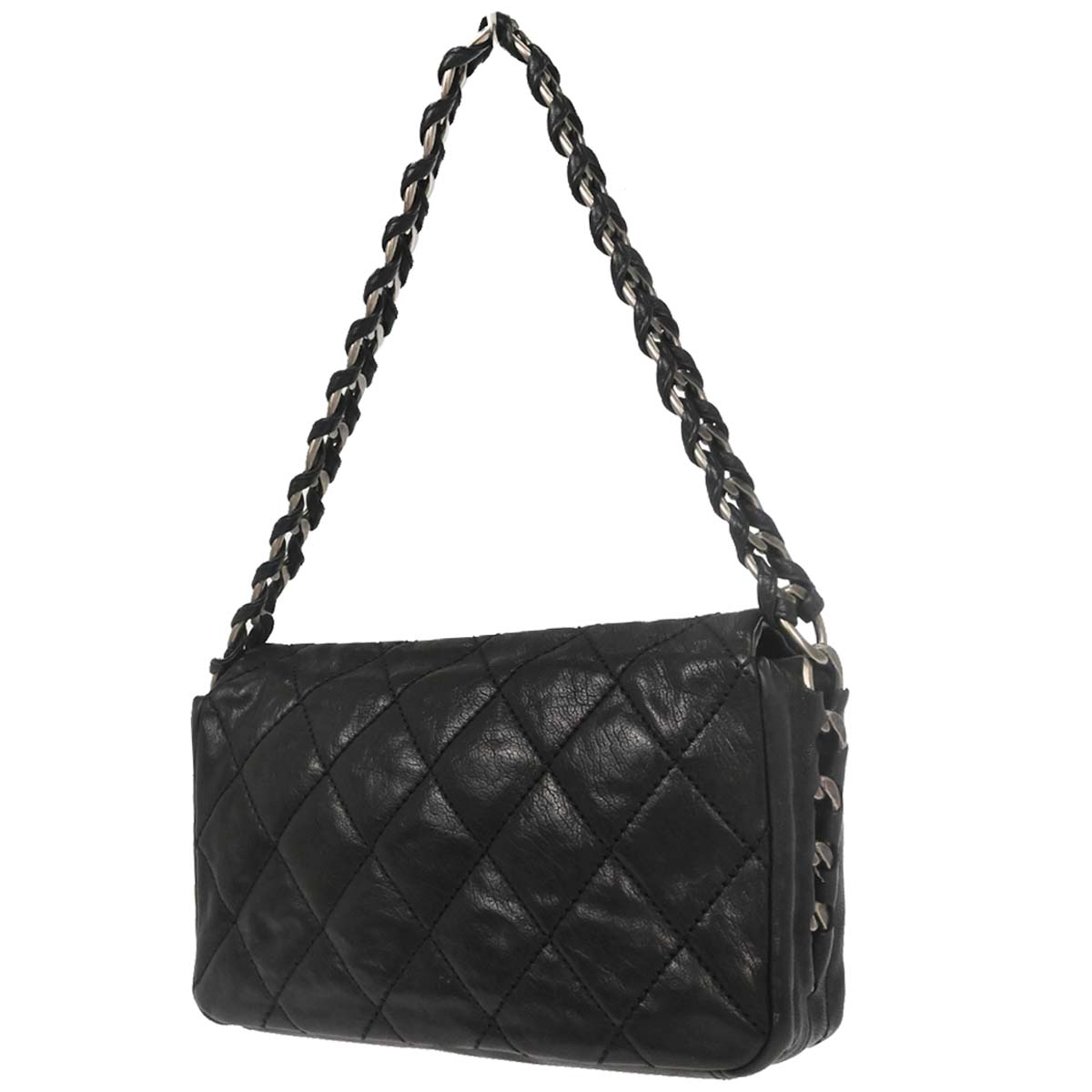Chanel Black Calfskin Chain Handbag
