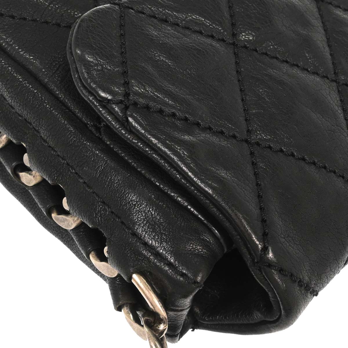 Chanel Black Calfskin Chain Handbag