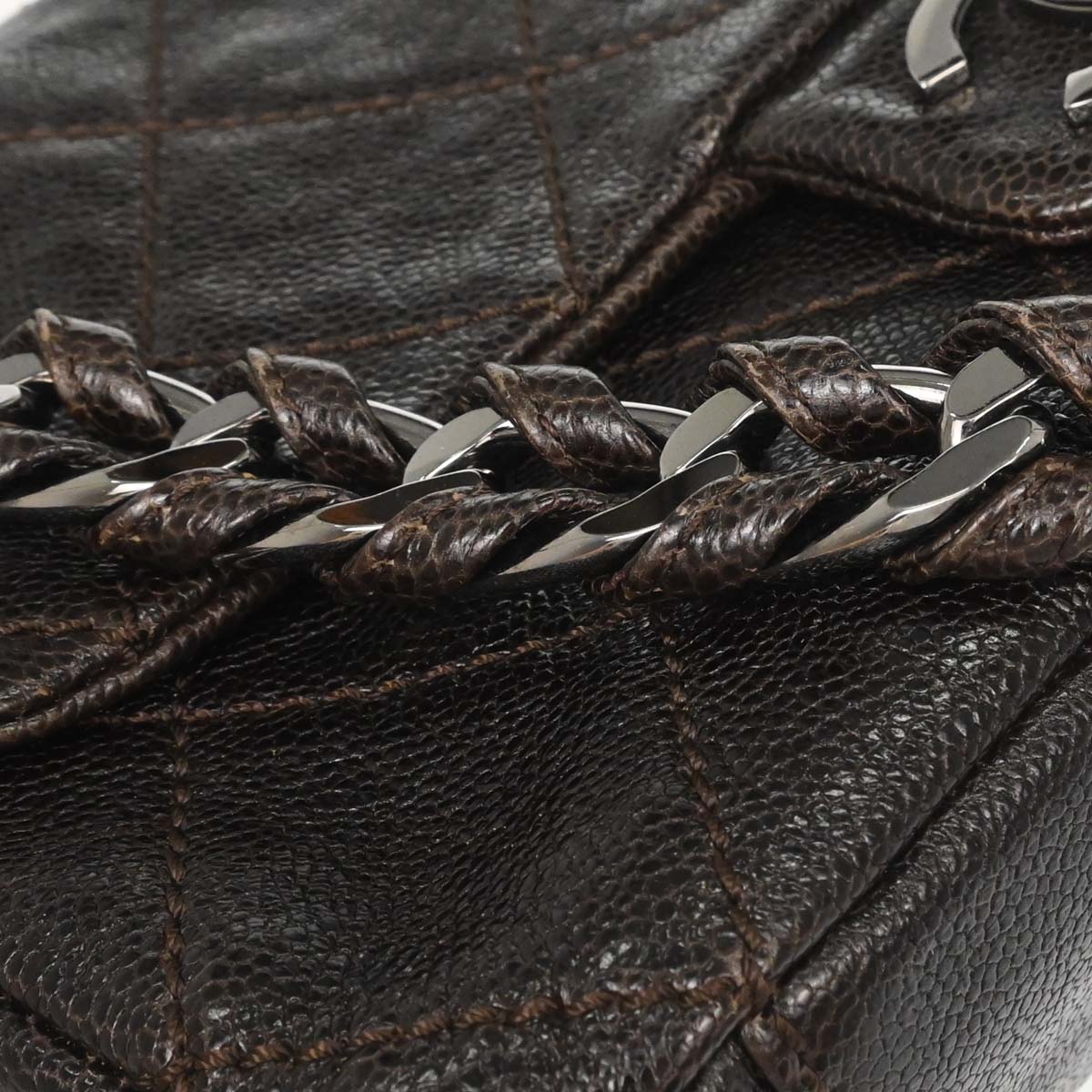 Chanel Brown Caviar Skin Handbag