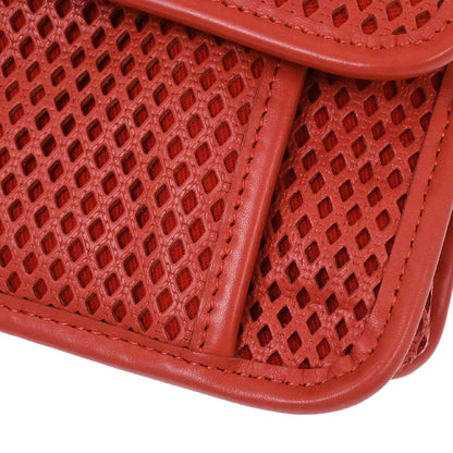 Chanel Red Perforated Calfskin French Riviera Shoulder Bag