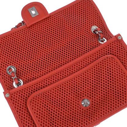 Chanel Red Perforated Calfskin French Riviera Shoulder Bag
