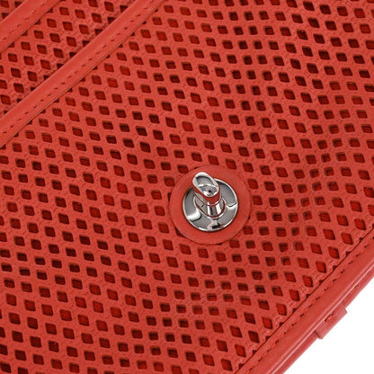 Chanel Red Perforated Calfskin French Riviera Shoulder Bag