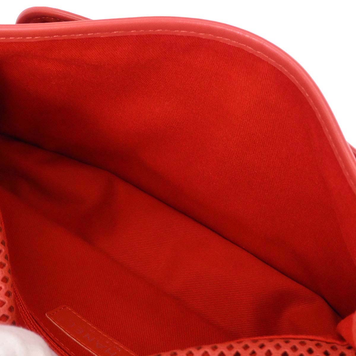 Chanel Red Perforated Calfskin French Riviera Shoulder Bag