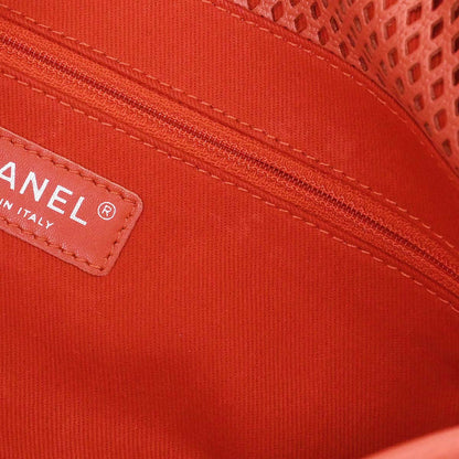 Chanel Red Perforated Calfskin French Riviera Shoulder Bag
