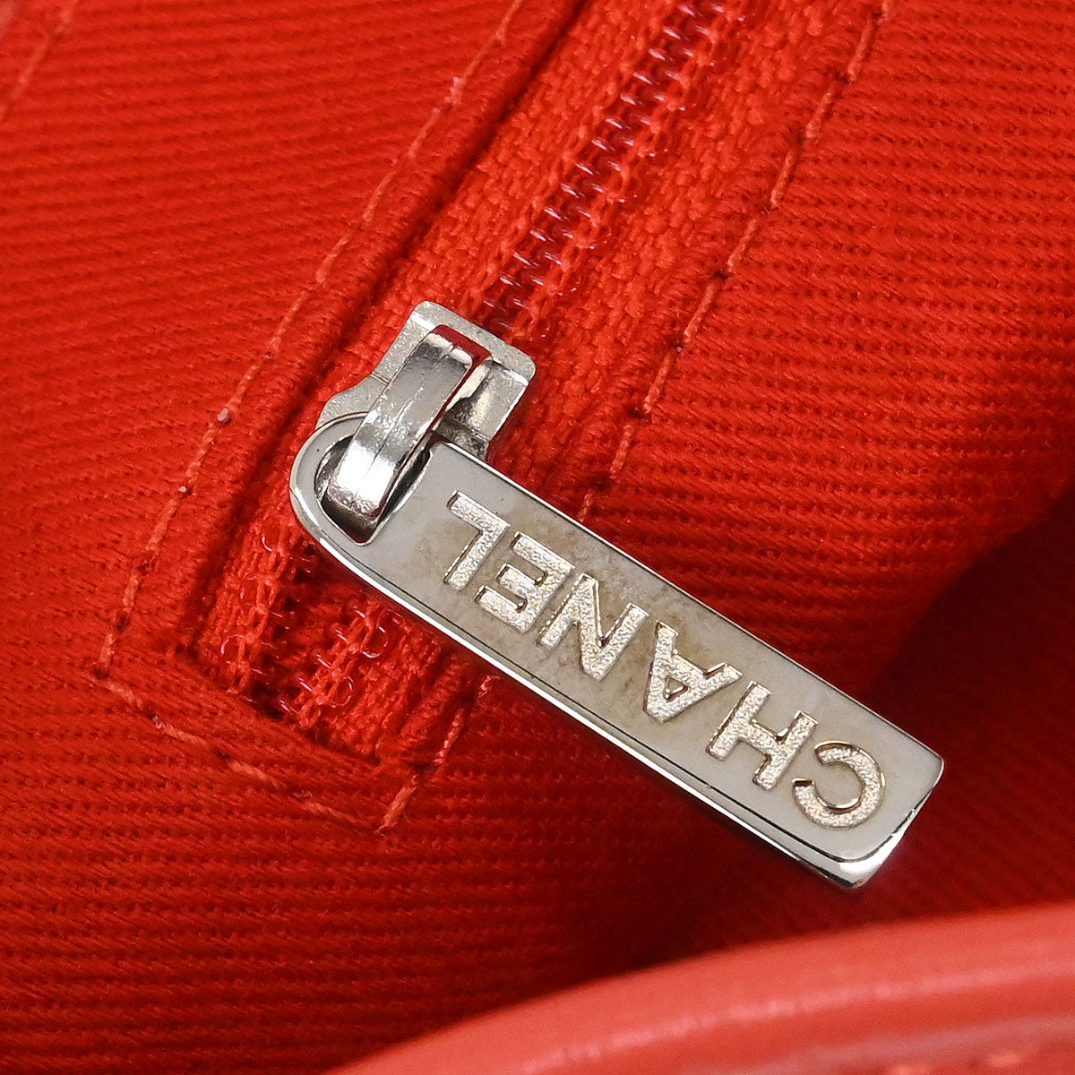 Chanel Red Perforated Calfskin French Riviera Shoulder Bag