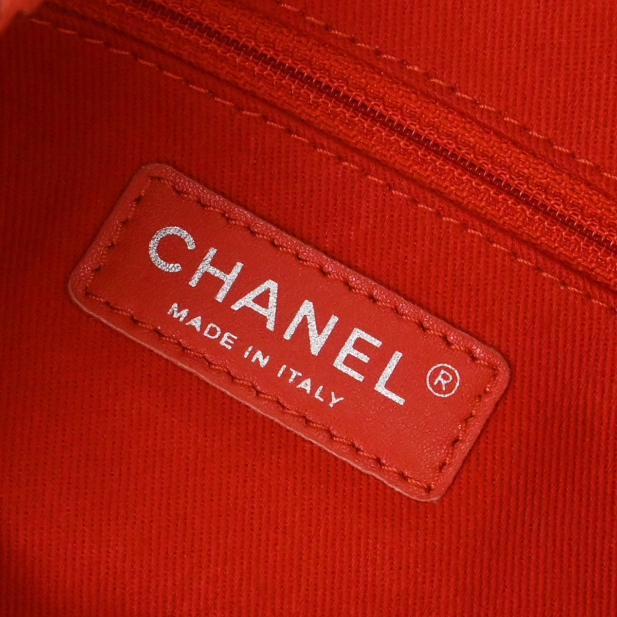 Chanel Red Perforated Calfskin French Riviera Shoulder Bag