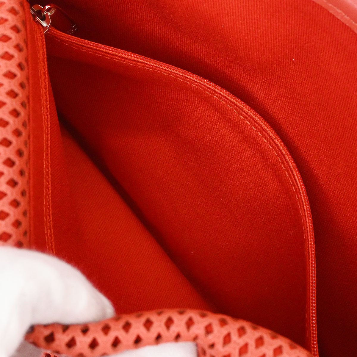 Chanel Red Perforated Calfskin French Riviera Shoulder Bag