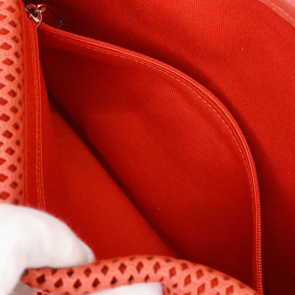 Chanel Red Perforated Calfskin French Riviera Shoulder Bag