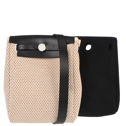 Hermes Black Natural Toile Officier GM Herbag TPM 2 in 1 Shoulder Bag