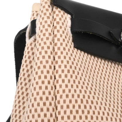 Hermes Black Natural Toile Officier GM Herbag TPM 2 in 1 Shoulder Bag