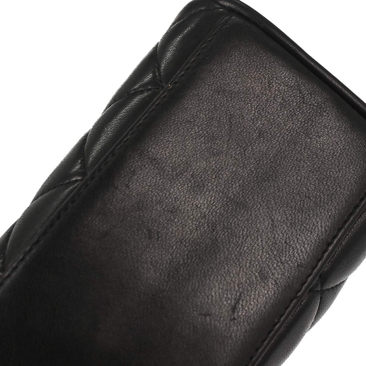 Chanel Black Lambskin Straight Flap Handbag