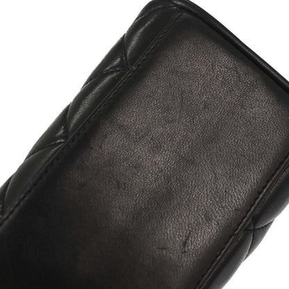 Chanel Black Lambskin Straight Flap Handbag
