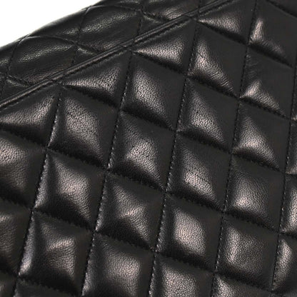 Chanel Black Lambskin Straight Flap Handbag