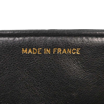 Chanel Black Lambskin Straight Flap Handbag