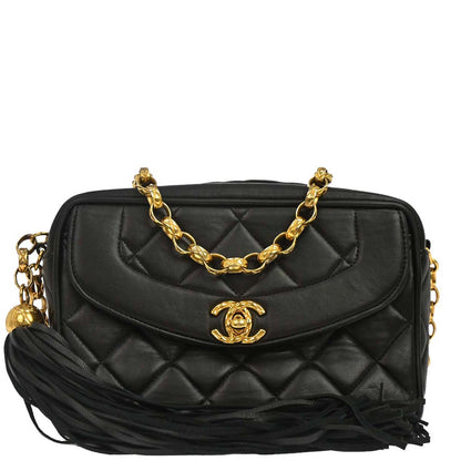 Chanel Black Lambskin Camera Bag Mini