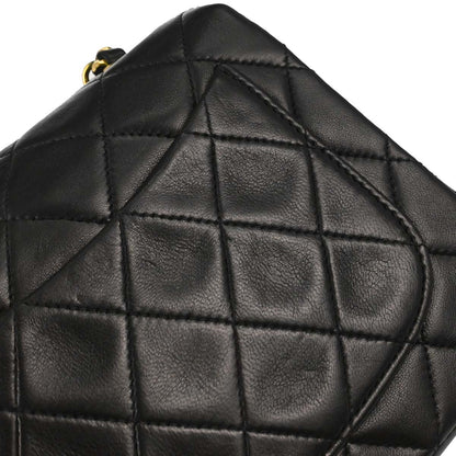 Chanel Black Lambskin Mini Classic Square Flap Shoulder Bag 17