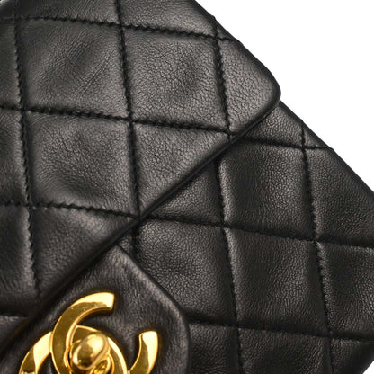 Chanel Black Lambskin Mini Classic Square Flap Shoulder Bag 17