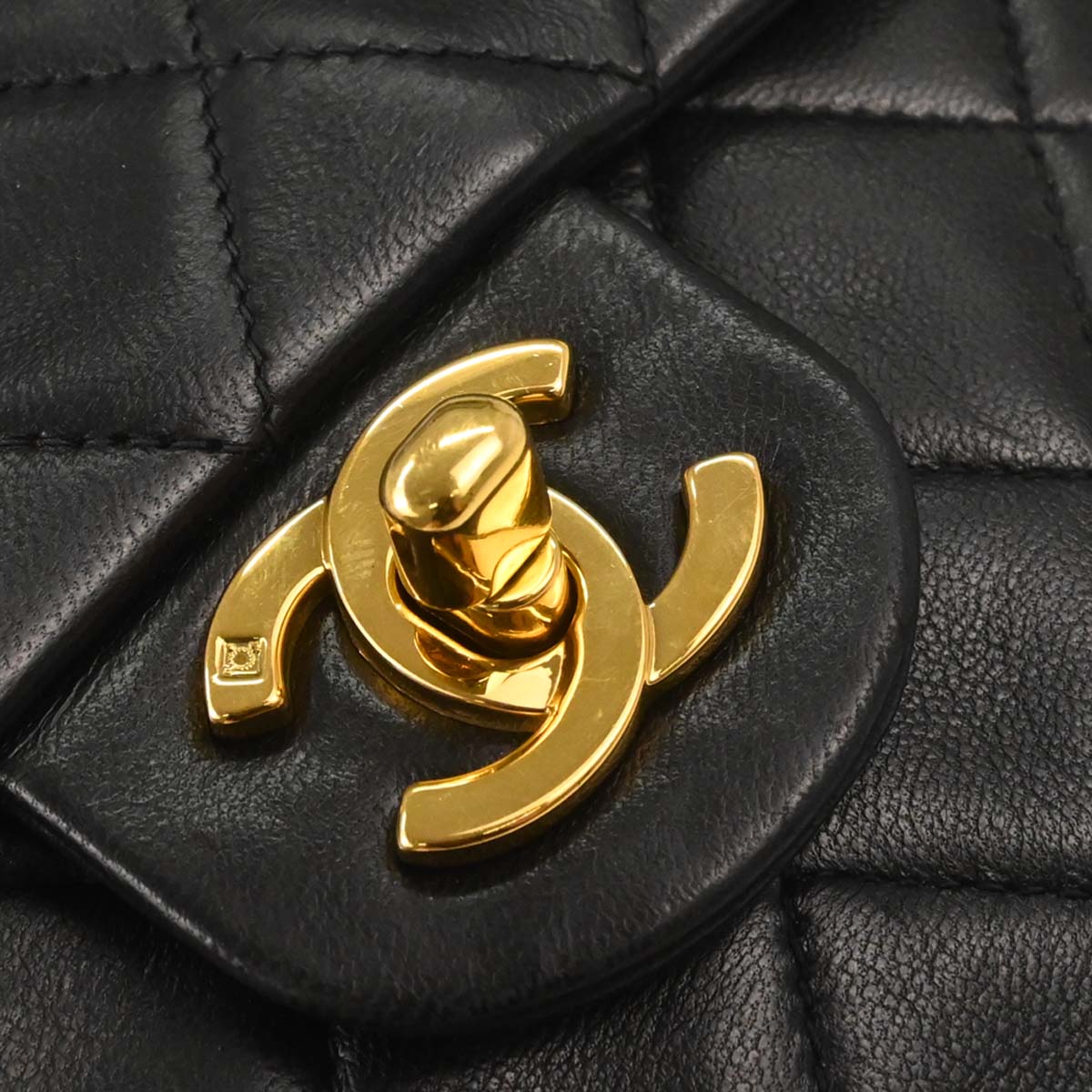 Chanel Black Lambskin Mini Classic Square Flap Shoulder Bag 17