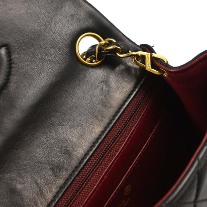 Chanel Black Lambskin Mini Classic Square Flap Shoulder Bag 17