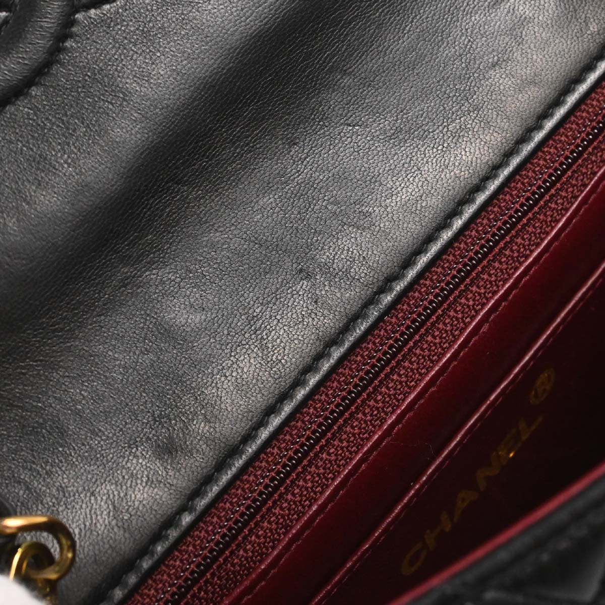 Chanel Black Lambskin Mini Classic Square Flap Shoulder Bag 17