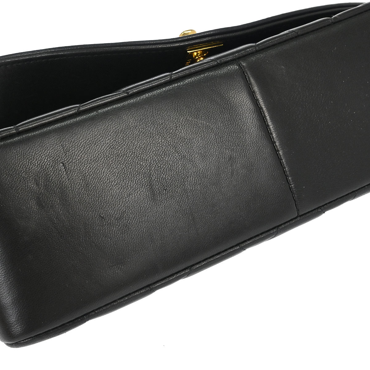 Chanel 1991-1994 Black Lambskin Medium Diana Shoulder Bag