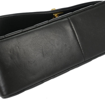Chanel 1991-1994 Black Lambskin Medium Diana Shoulder Bag