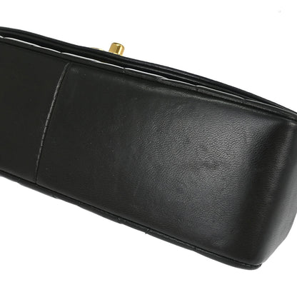 Chanel 1991-1994 Black Lambskin Medium Diana Shoulder Bag