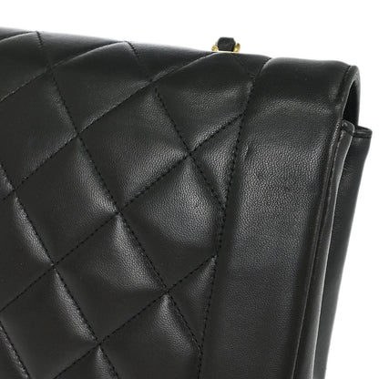 Chanel 1991-1994 Black Lambskin Medium Diana Shoulder Bag