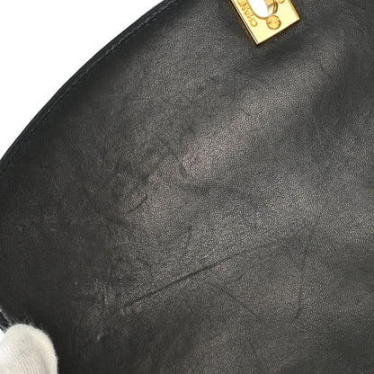 Chanel 1991-1994 Black Lambskin Medium Diana Shoulder Bag