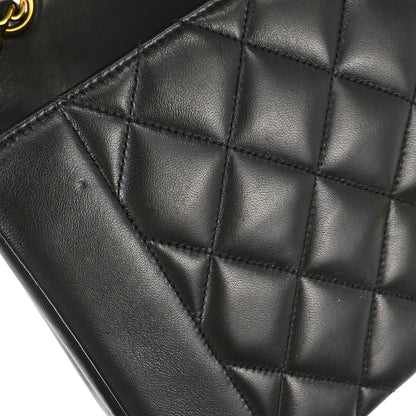 Chanel 1991-1994 Black Lambskin Medium Diana Shoulder Bag