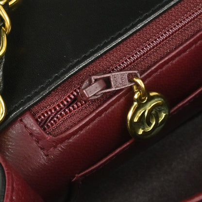 Chanel 1991-1994 Black Lambskin Medium Diana Shoulder Bag