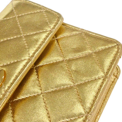 Chanel Gold Lambskin Straight Flap Shoulder Bag