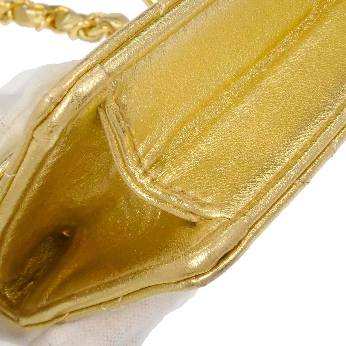 Chanel Gold Lambskin Straight Flap Shoulder Bag
