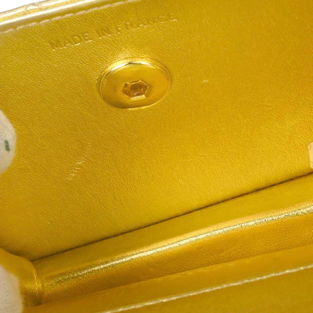 Chanel Gold Lambskin Straight Flap Shoulder Bag