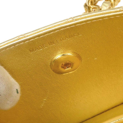Chanel Gold Lambskin Straight Flap Shoulder Bag