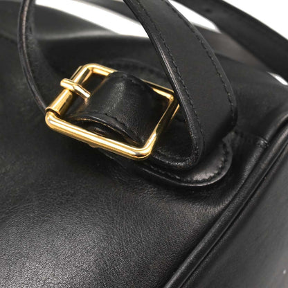 Gucci Black Leather Bamboo Backpack
