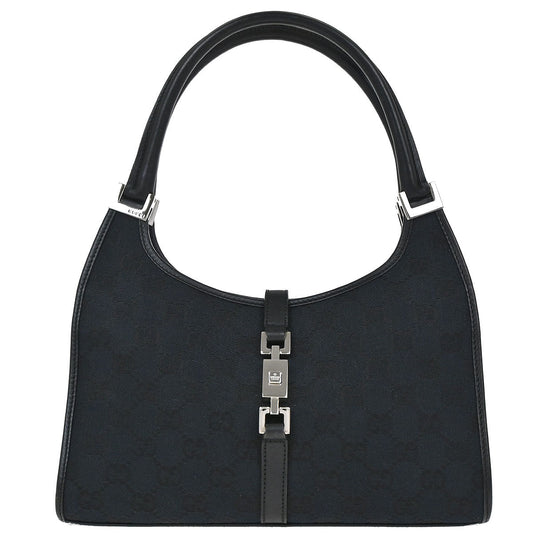 Gucci Black Canvas GG Jackie Handbag