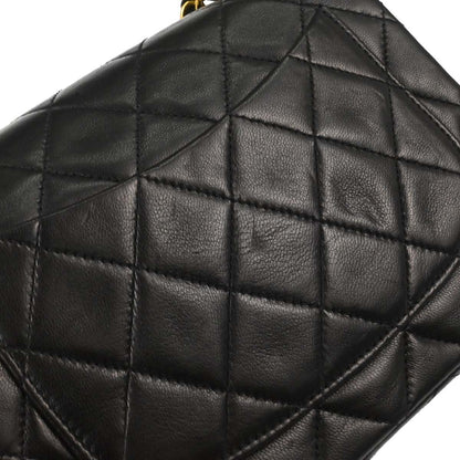 Chanel 1994-1996 Black Lambskin Mini Classic Square Flap Shoulder Bag 17