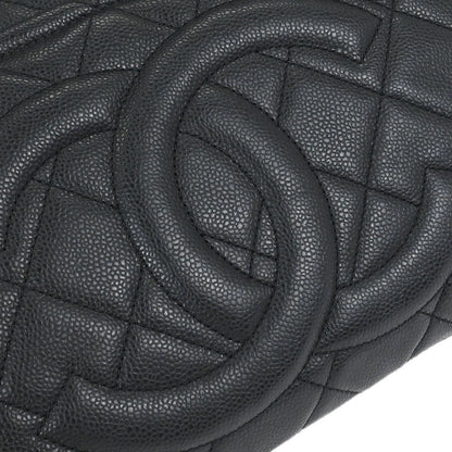 Chanel 2012 Black Caviar Timeless CC Chain Tote Bag
